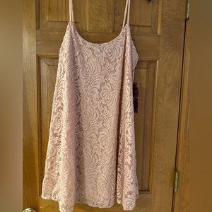 Pink Lace Spaghetti Strap Dress